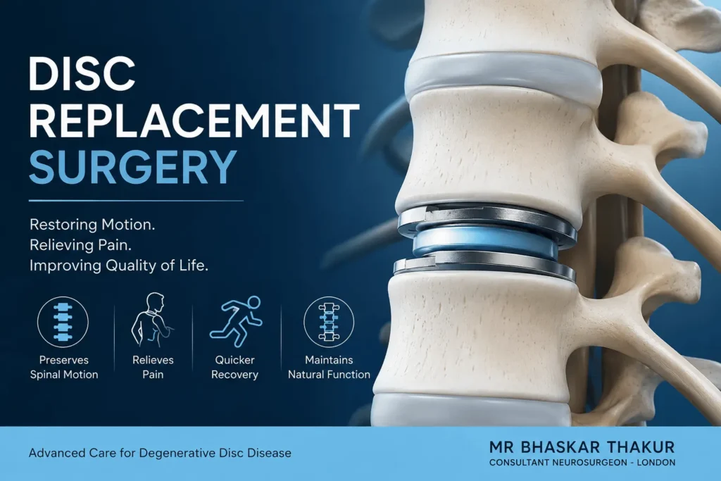 Artificial disc replacement surgery in London by Mr Bhaskar Thakur