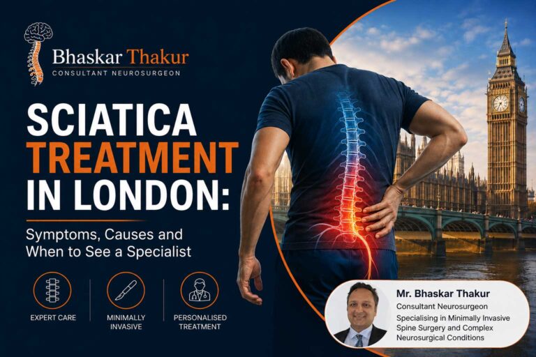 Neurosurgeon offering sciatica treatment services. Sciatica Treatment in London: Symptoms, Causes and When to See a Specialist