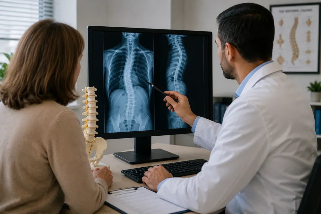 Assessment of adult scoliosis using spinal imaging and clinical examination