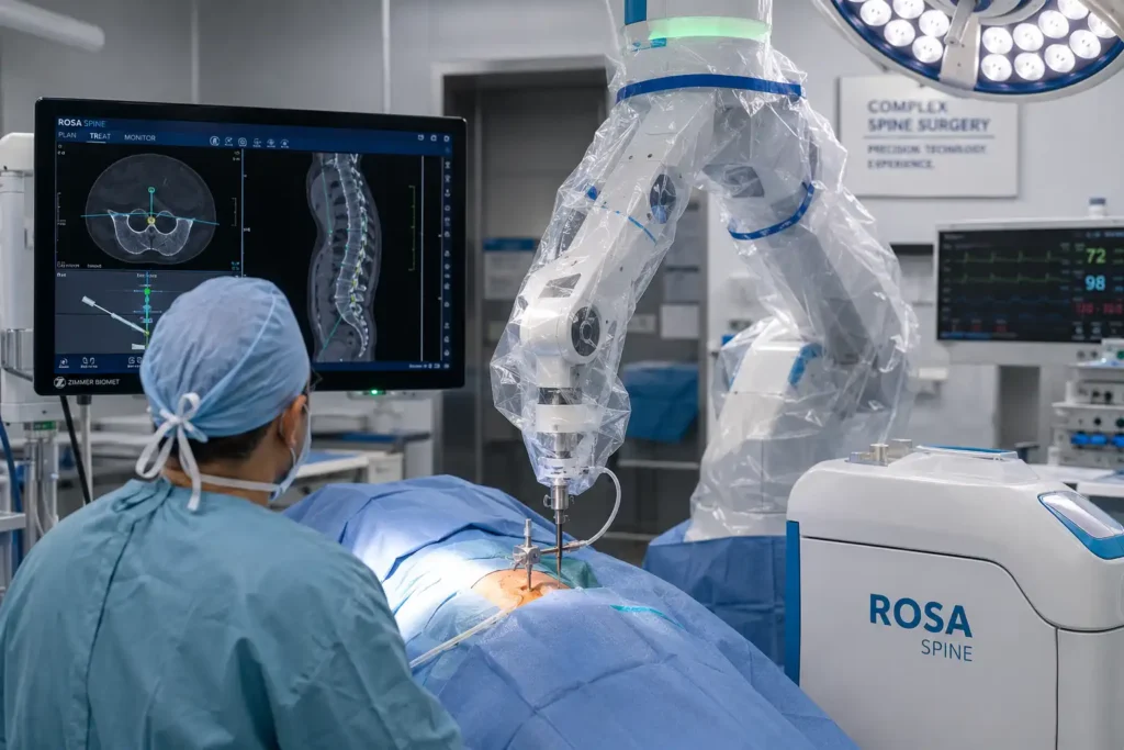 Robotic-assisted spine surgery for complex spinal deformity correction
