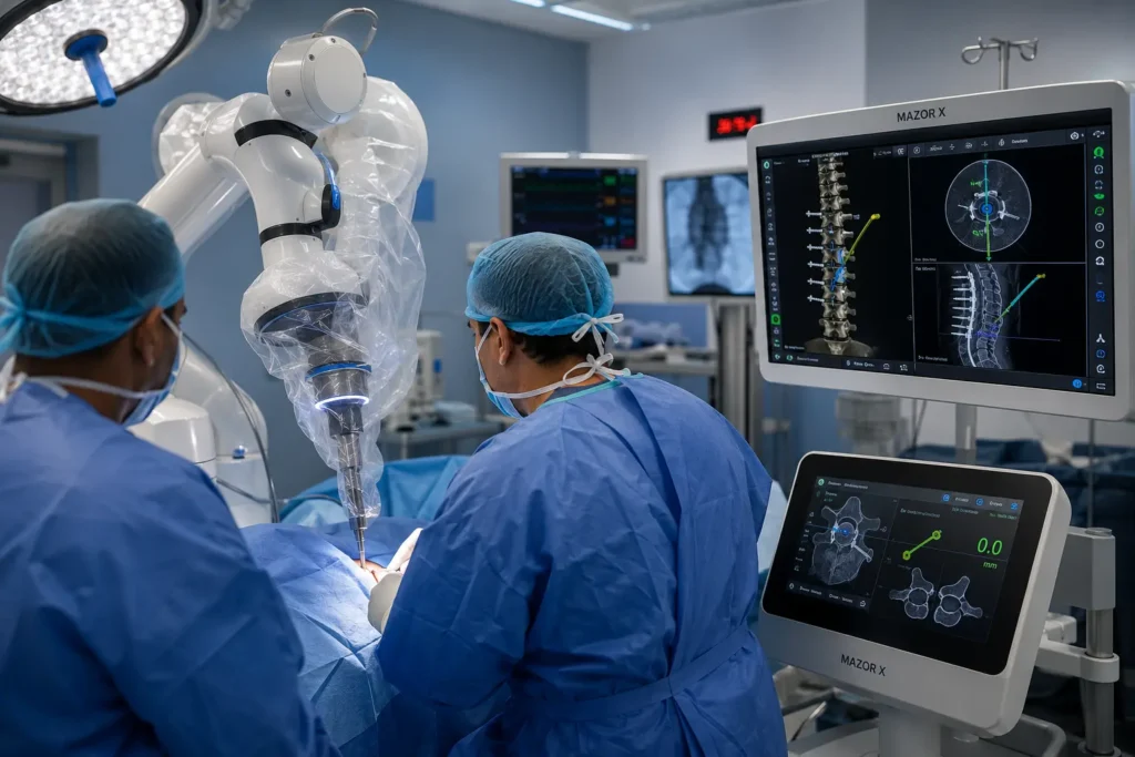 Robotic-assisted spine surgery for kyphosis correction